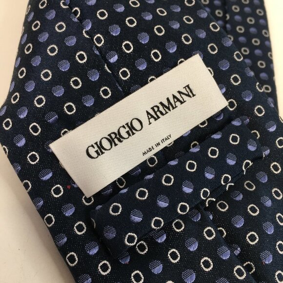 Giorgio Armani Blue Silk Necktie - Picture 5 of 9